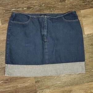 Women's New York Jeans Blue Jean Skirt, Size 16, Front Zip & Pockets, Great Con!